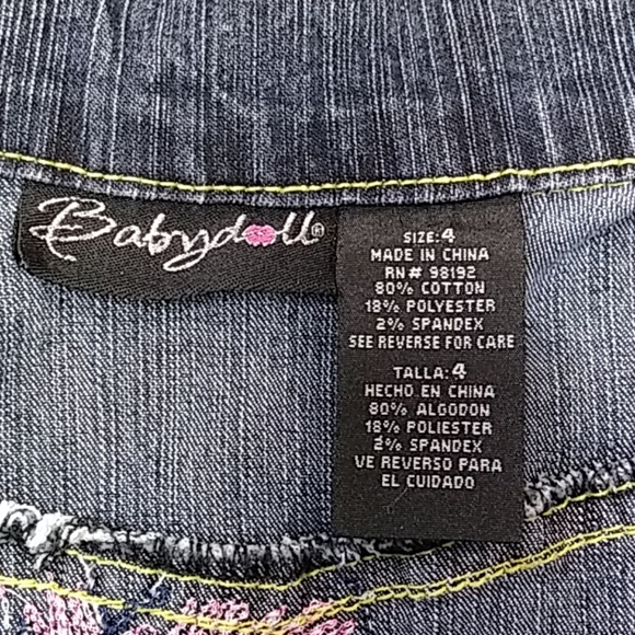 Baby doll Embroidered Denim Jacket 4 - Picture 6 of 7